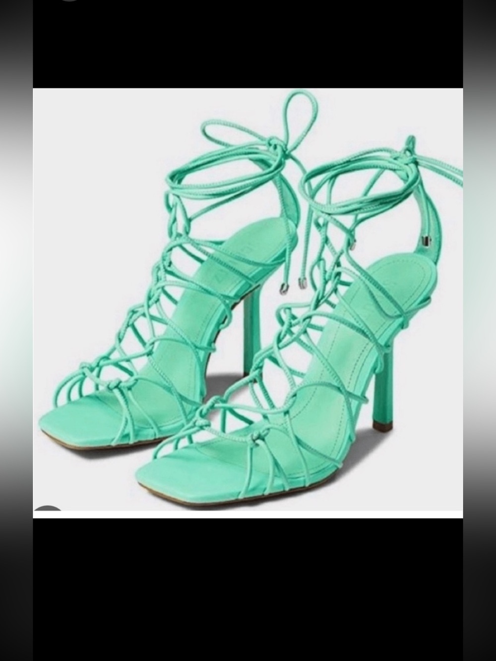 SCHUTZ Green Strappy Heels
